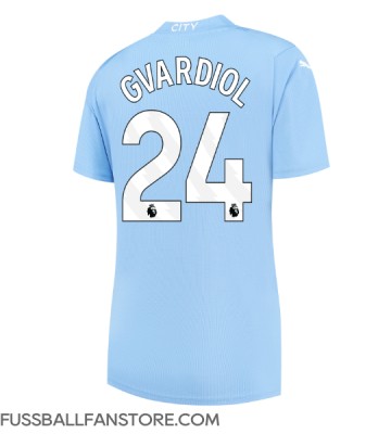 Manchester City Josko Gvardiol #24 Replik Heimtrikot Damen 2023-24 Kurzarm